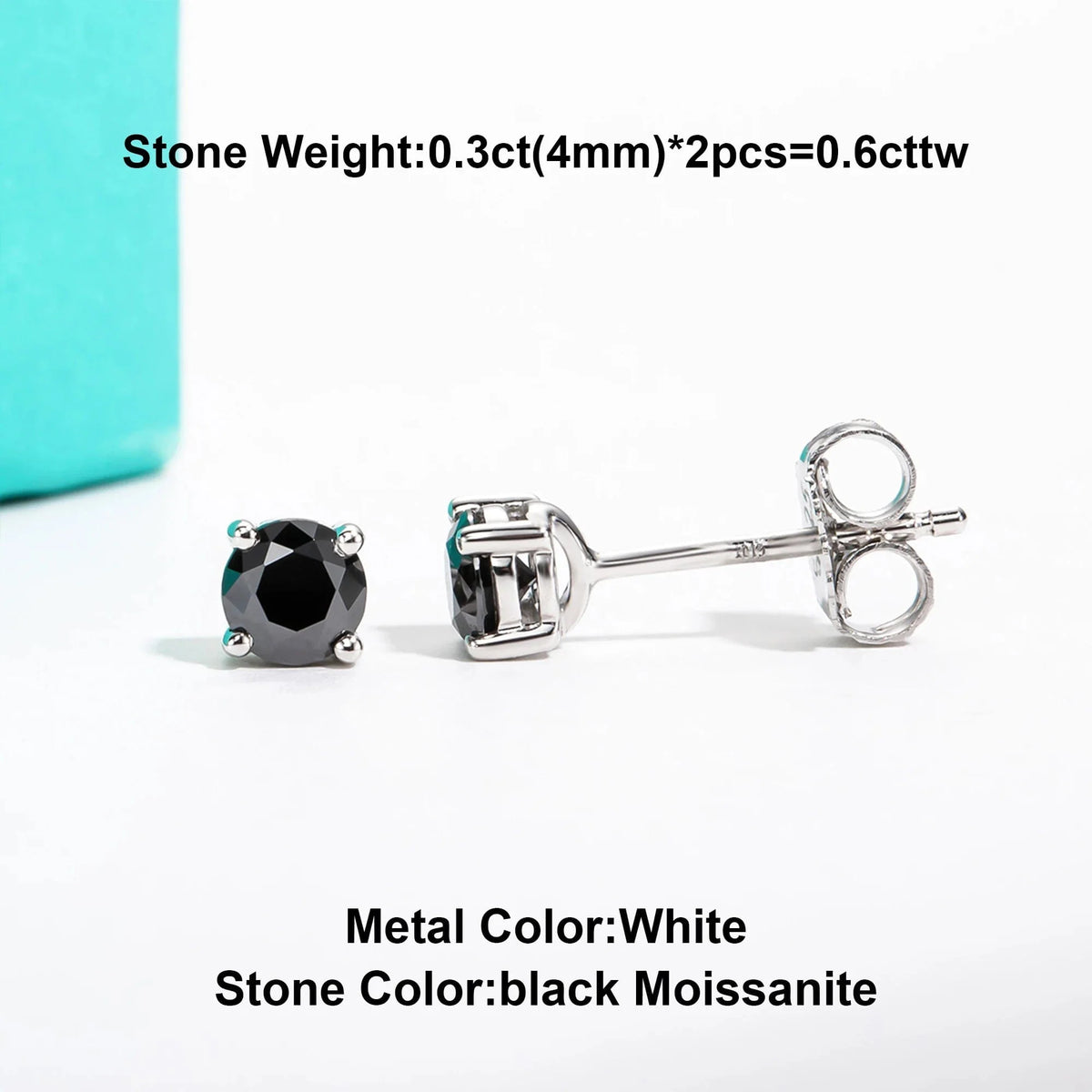 Boucle d’oreille Diamant Noir - vue 3
