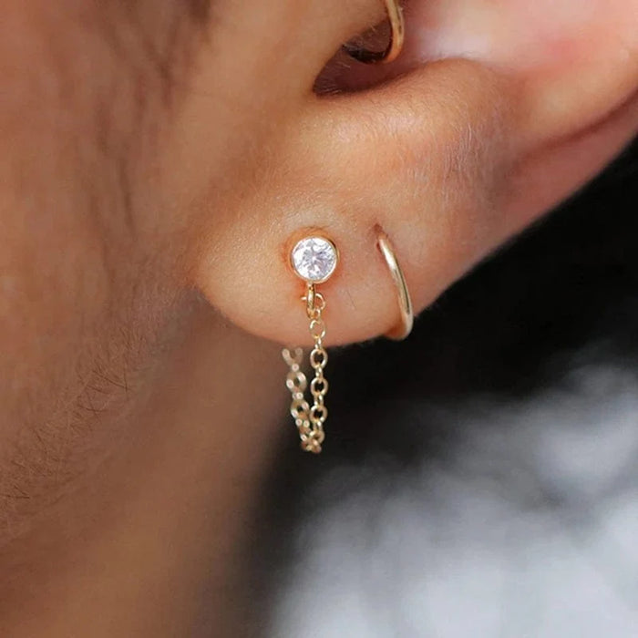Boucle d’oreille chaine Or - vue 1