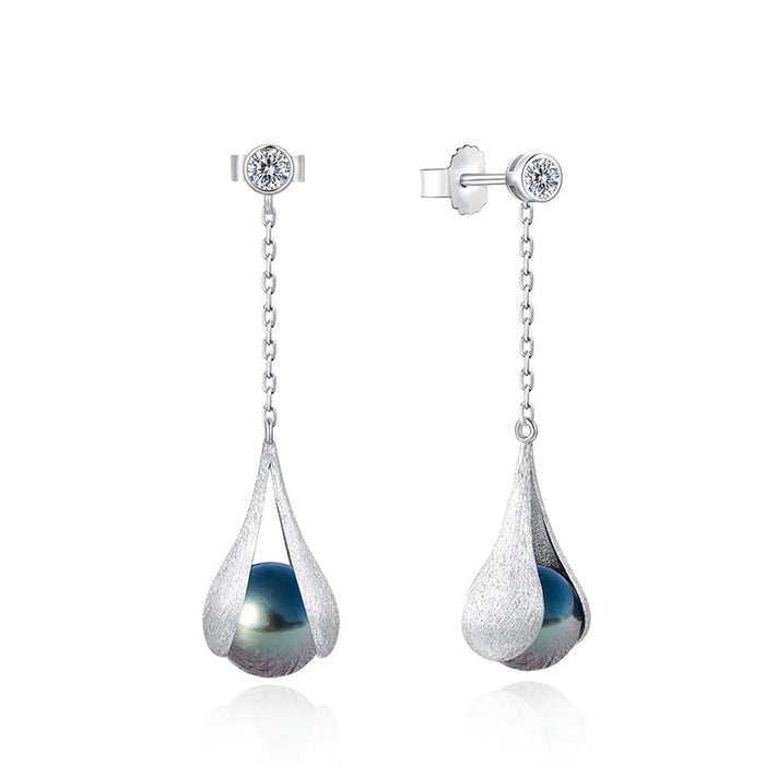 Boucles d’oreilles Perles Noires de Tahiti - vue 1