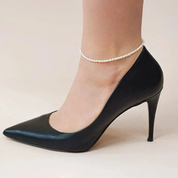 Bracelet Cheville Perle Blanche - vue 1
