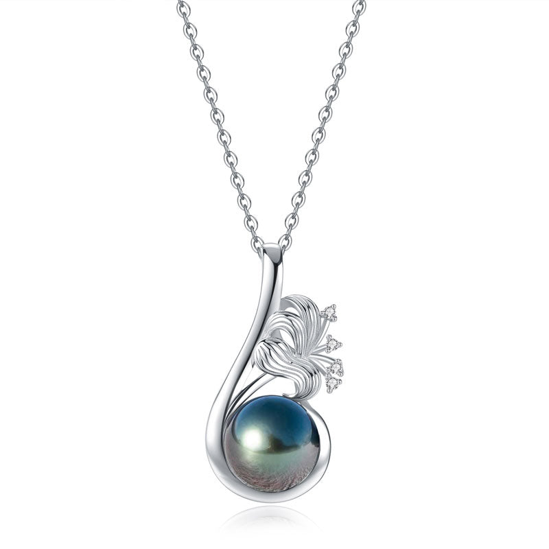 Pendentif Argent avec Perle de Tahiti Véritable - vue 1