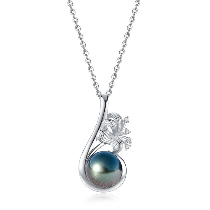Pendentif Argent avec Perle de Tahiti Véritable - vue 1