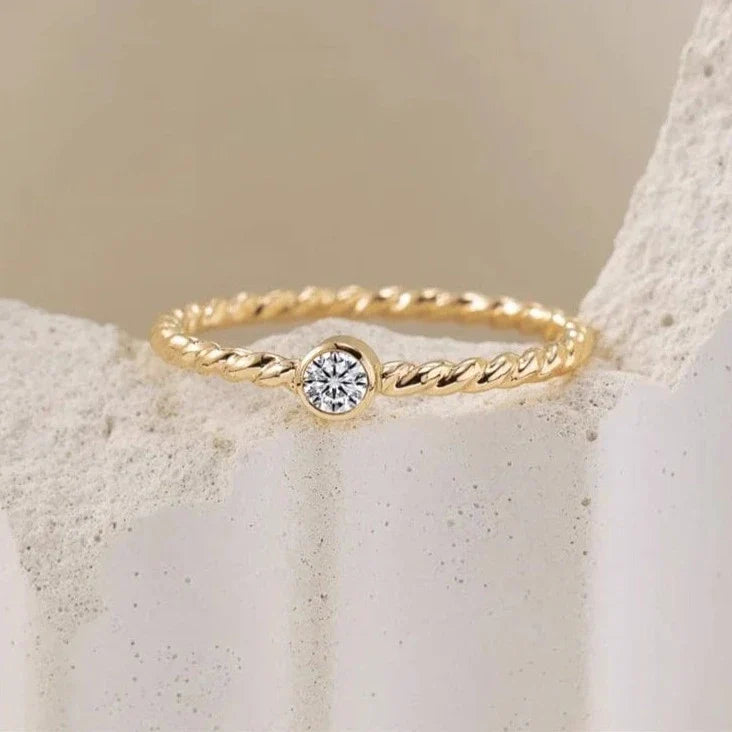 Bague de Fiançaille Diamant Cerclé - vue 1
