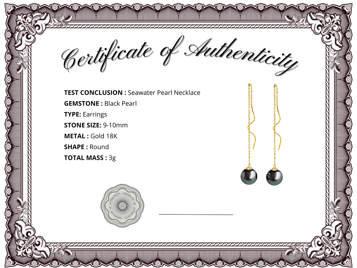 Certificat Perle de Tahiti - vue 1