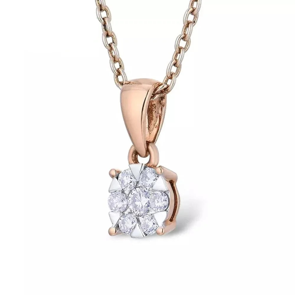 Collier Or Rose Diamant - vue 1