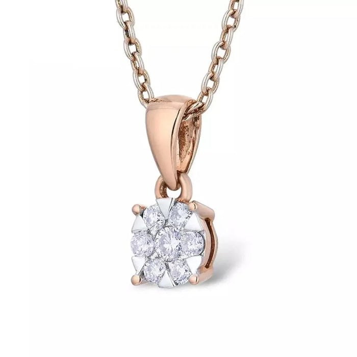 Collier Or Rose Diamant - vue 1