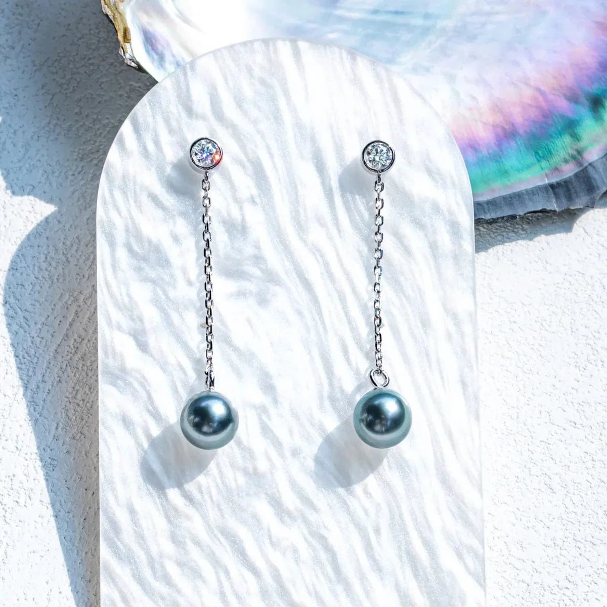 Boucle d’oreille Perle de Tahiti Diamant - vue 2