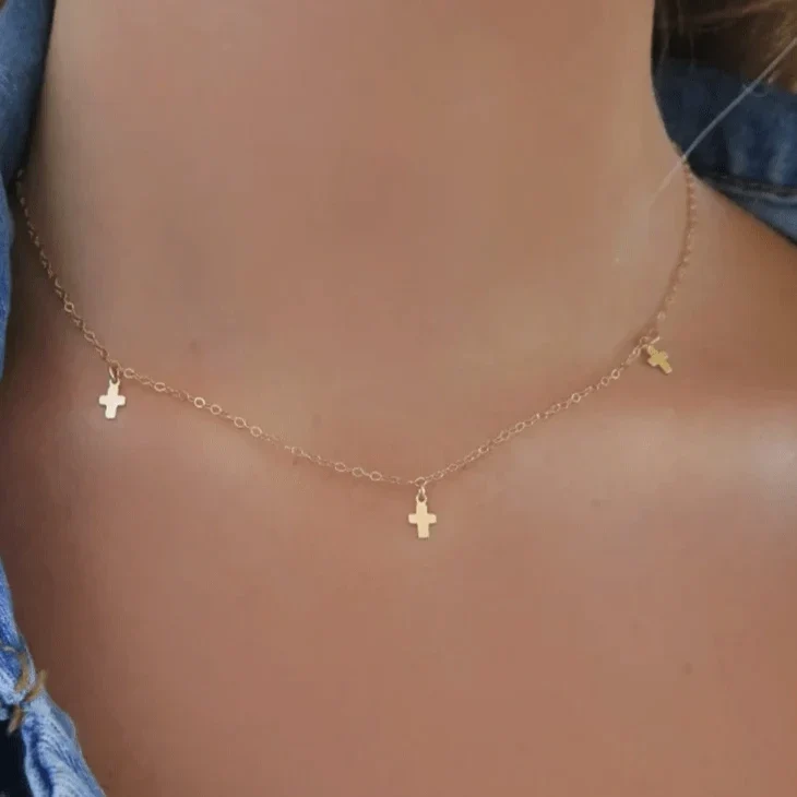 Collier Croix Femme Or - vue 5