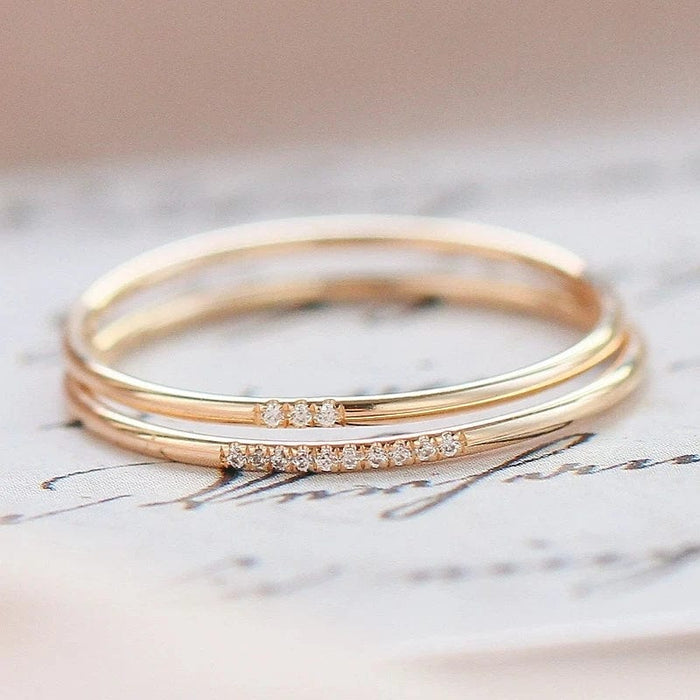 Bague Or Jaune Diamant - vue 1