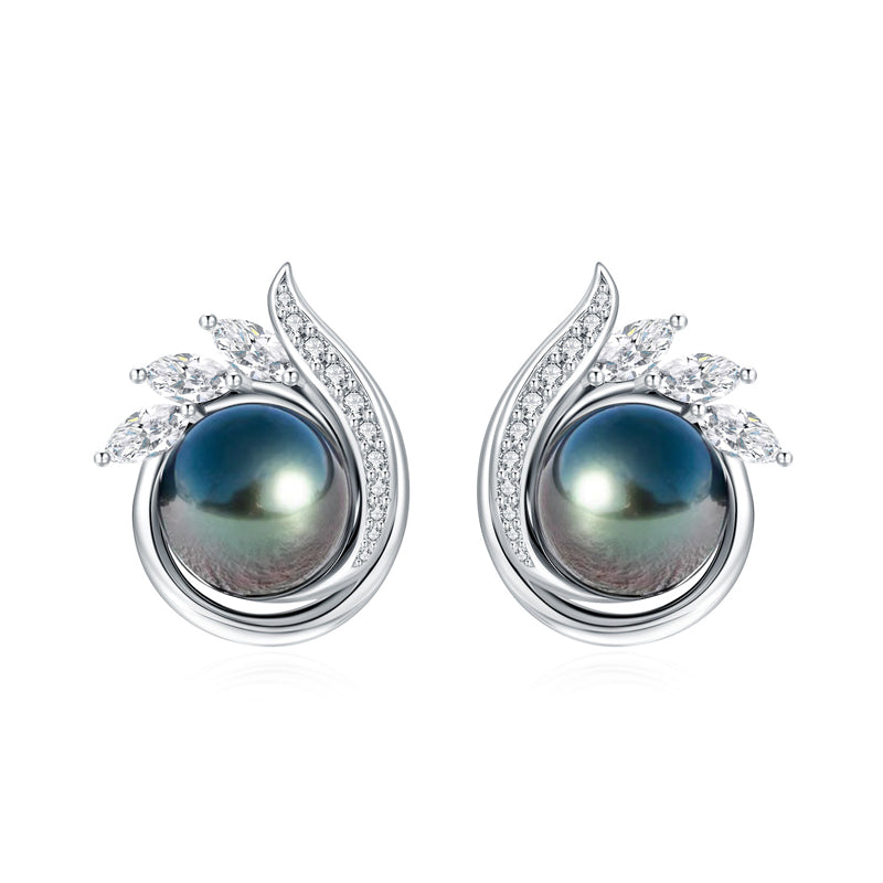 Boucle d’oreille Perle Noire Tahiti - vue 1