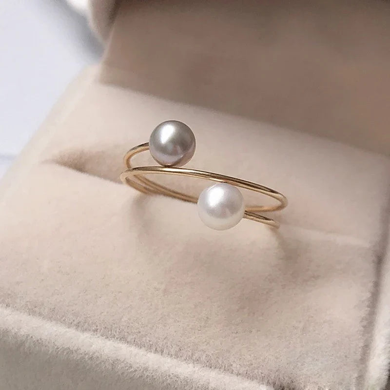 Bague Or avec Perle de Culture - vue 5