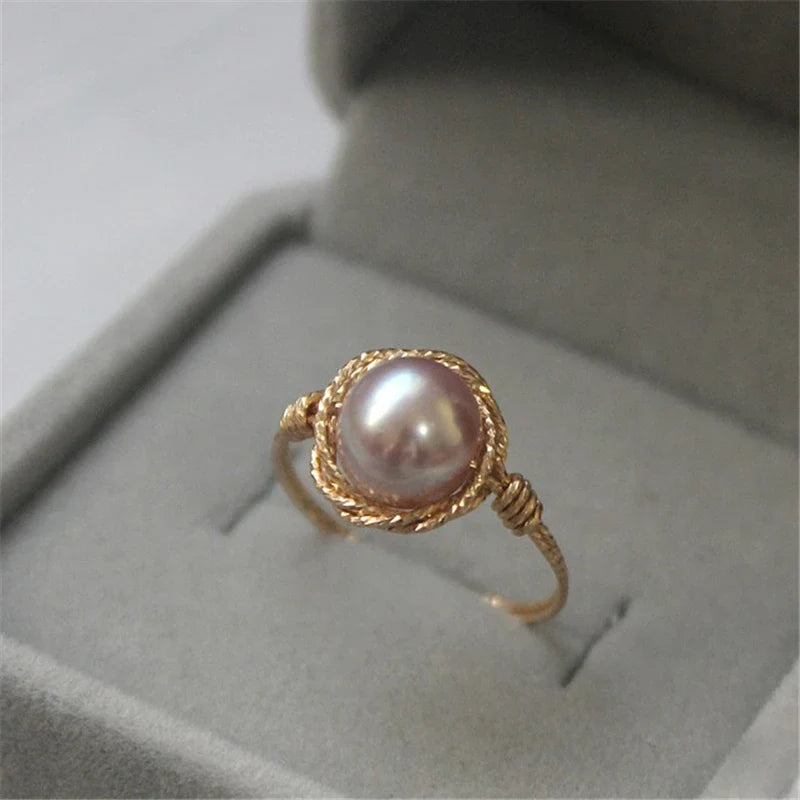 Bague en Or avec Perle de Culture - vue 3