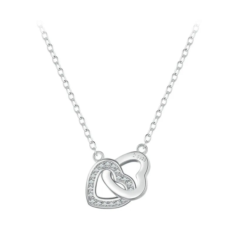 Collier 2 Coeurs Entrelacés - vue 2