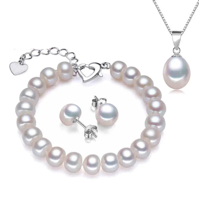 Parure Bijoux Perle Blanche - vue 1