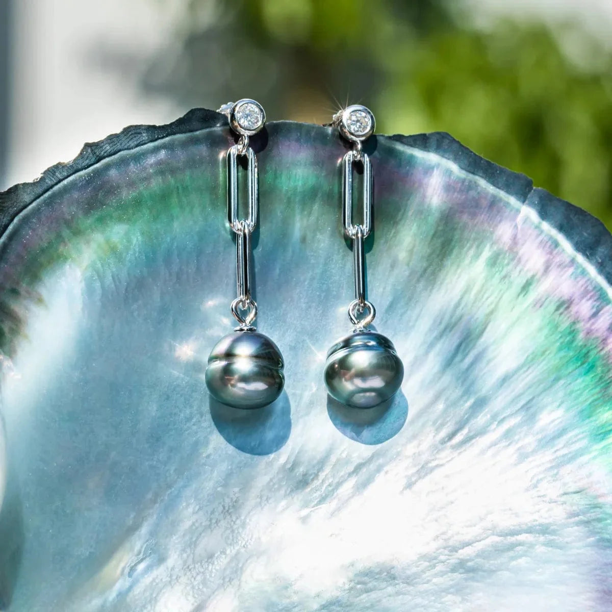 Boucle d’oreille Pendante Perle de Tahiti - vue 5