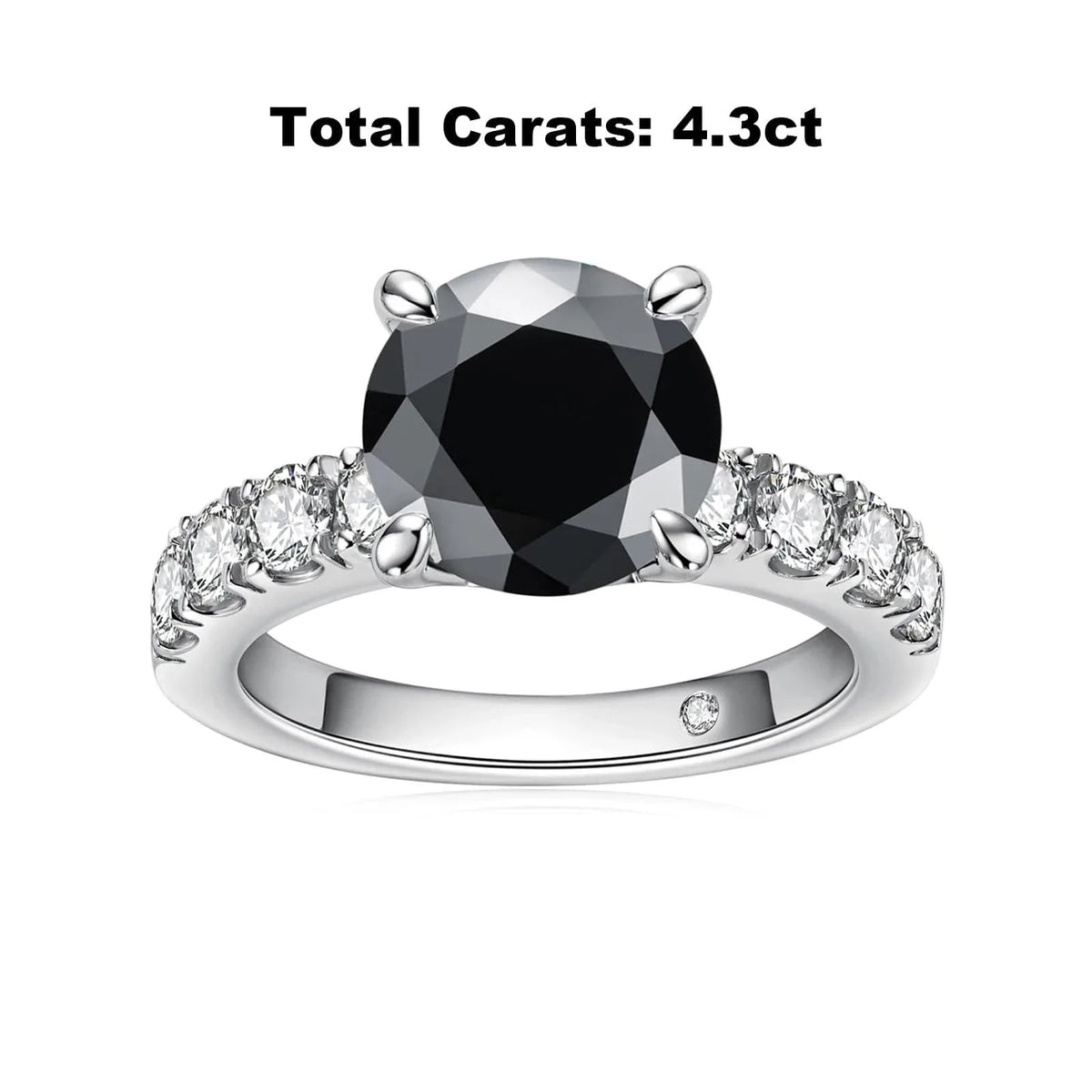 Bague de fiançailles diamant noir - vue 2