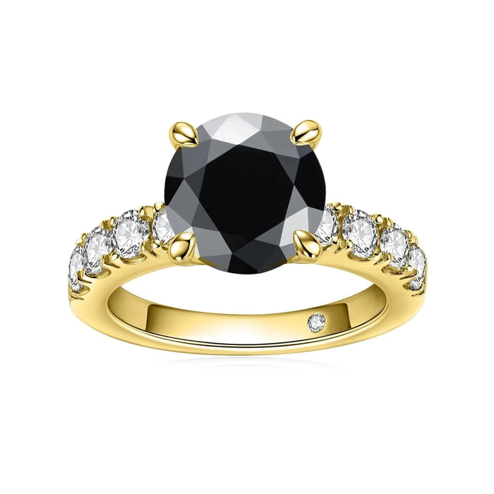 Bague de fiançailles diamant noir - vue 1