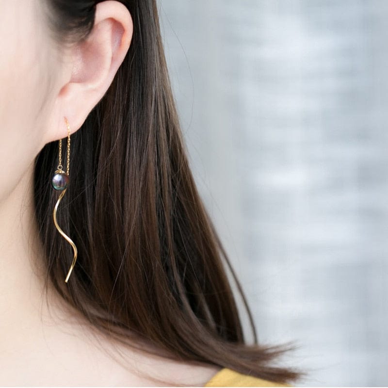 Boucle d’oreille Perle de Tahiti Kelly - vue 2