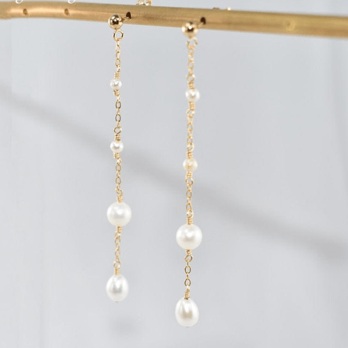 Boucle d'oreille Perle Pendante Akira - vue 1