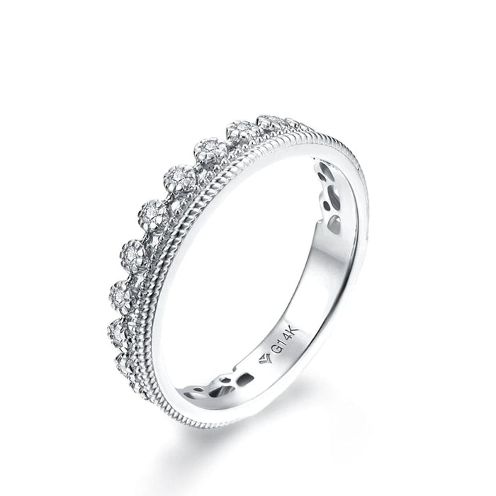 Bague de Fiançaille en Or Blanc - vue 1