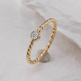 Bague de Fiançaille Diamant Cerclé - vue 7