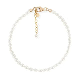 Bracelet Cheville Perle Blanche - vue 2